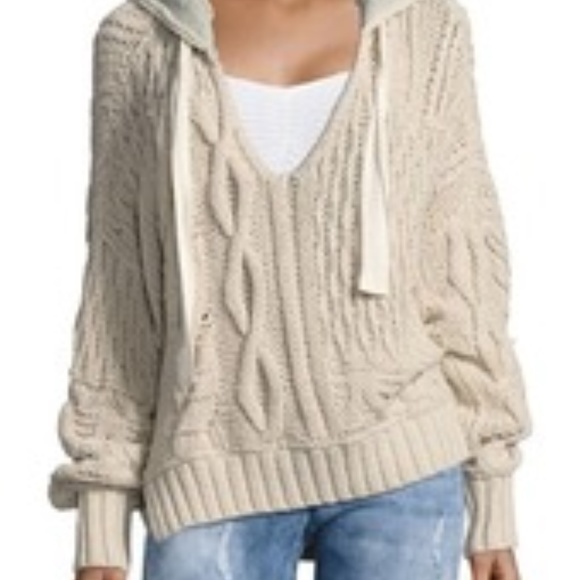 Free People Sweaters - Free People Tierra Cable Hoodie NWT